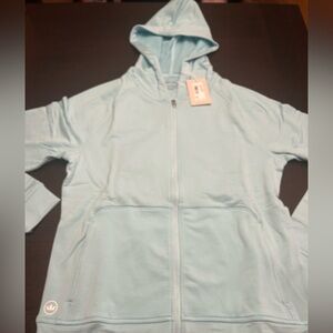 NWT Peter Millar Full zip Beaumont hoodie size woman’s small blue